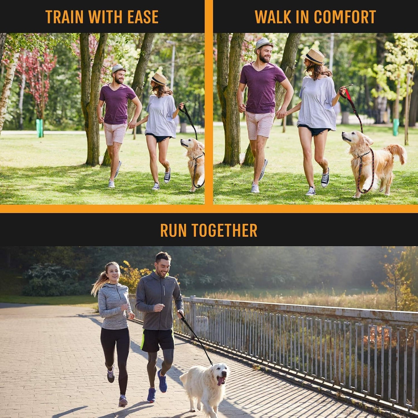Premium Dog Rope Leash with Padded Handle and Reflective Threads for Small, Medium, and Large Dogs - Ideal for Training, Running, and Walking