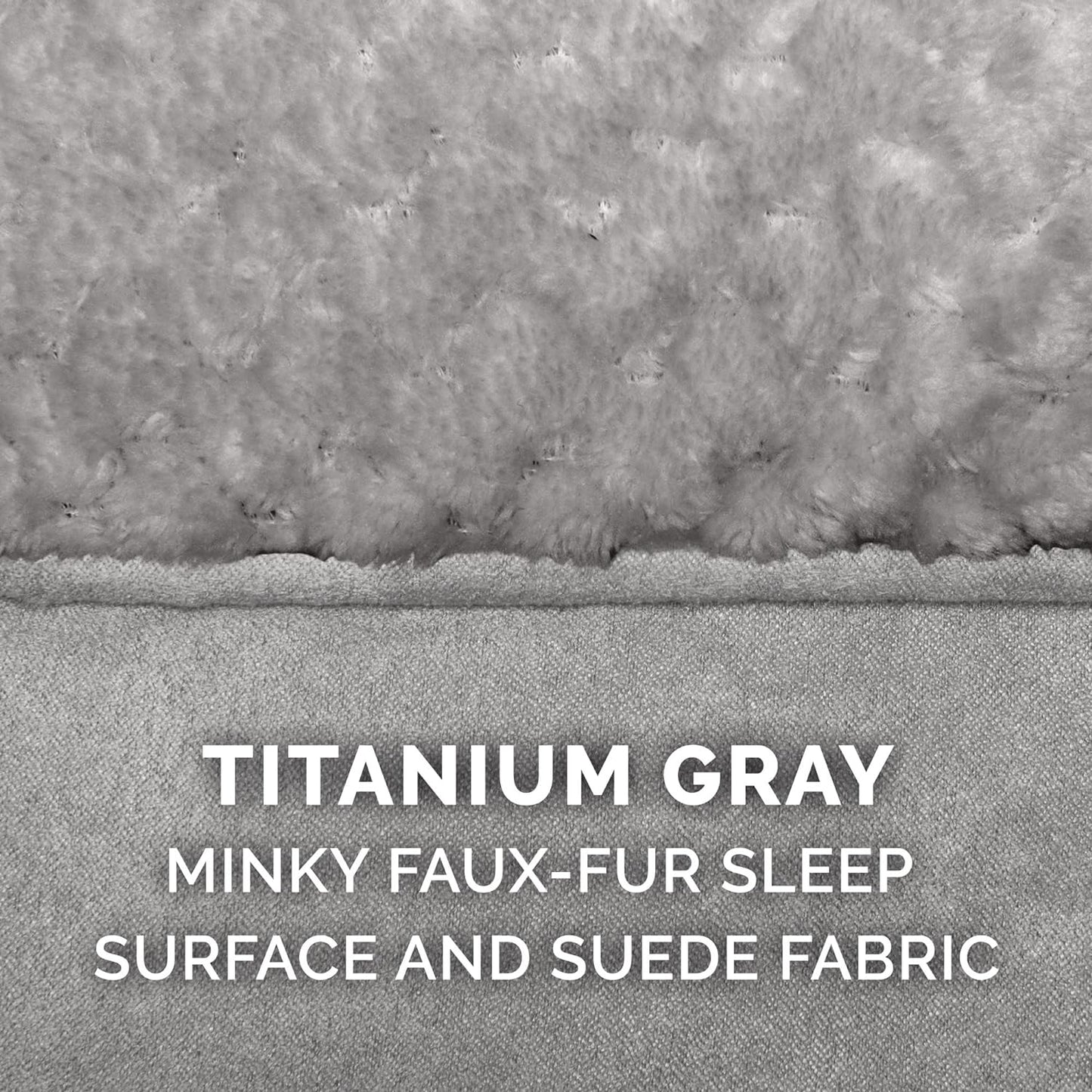 Orthopedic Dog Bed for Medium and Small Breeds with Removable Washable Cover and Pillow Cushion Top, Suitable for Dogs up to 35 lbs - Minky Plush and Suede Mattress in Titanium Gray, Medium Size