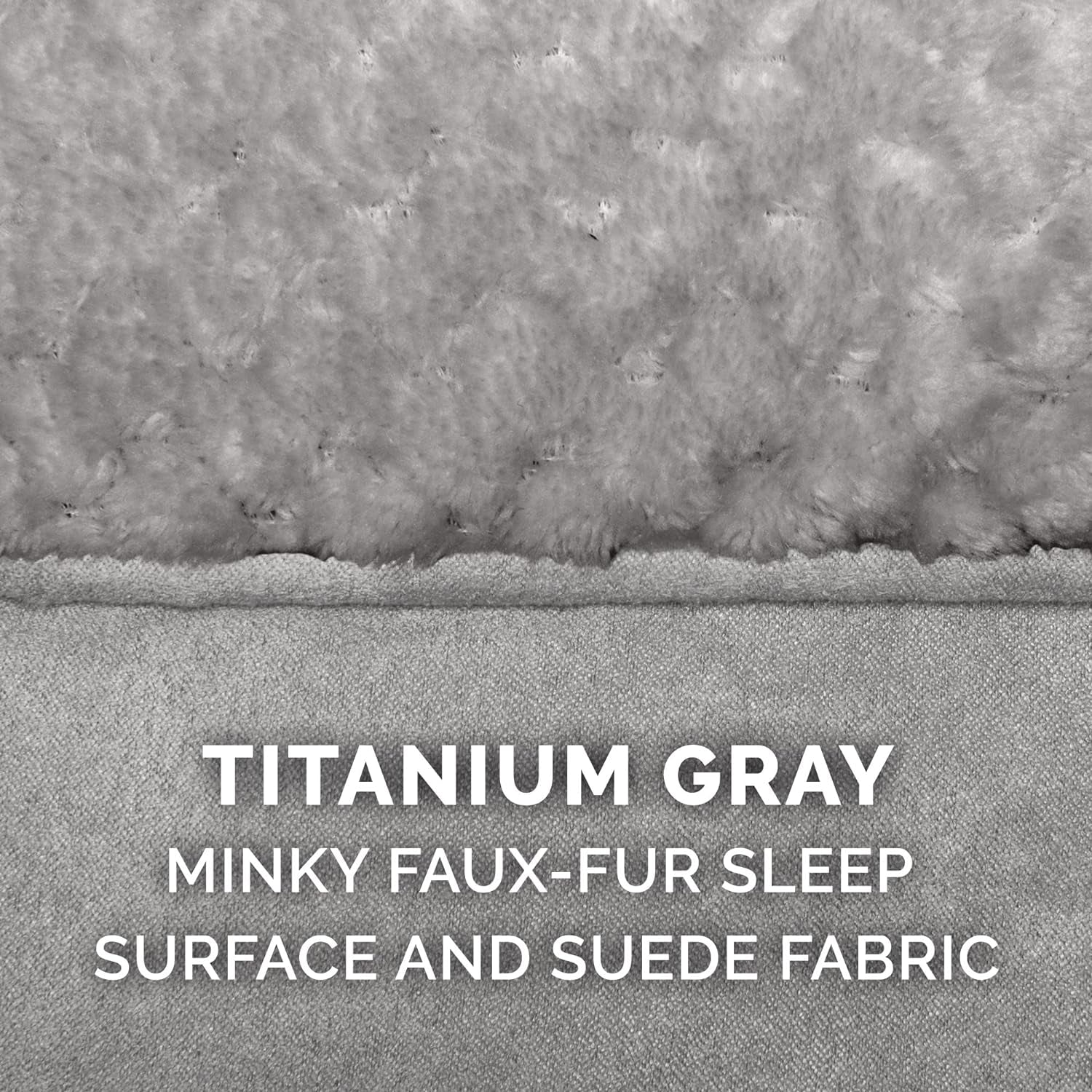 Orthopedic Dog Bed for Medium and Small Breeds with Removable Washable Cover and Pillow Cushion Top, Suitable for Dogs up to 35 lbs - Minky Plush and Suede Mattress in Titanium Gray, Medium Size