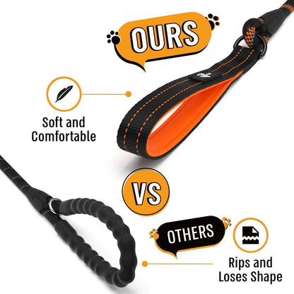 Premium Dog Rope Leash with Padded Handle and Reflective Threads for Training, Running, and Walking - Suitable for Small, Medium, and Large Dogs