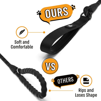 Premium Dog Rope Leash with Padded Handle and Reflective Threads for Small, Medium, and Large Dogs - Ideal for Training, Running, and Walking