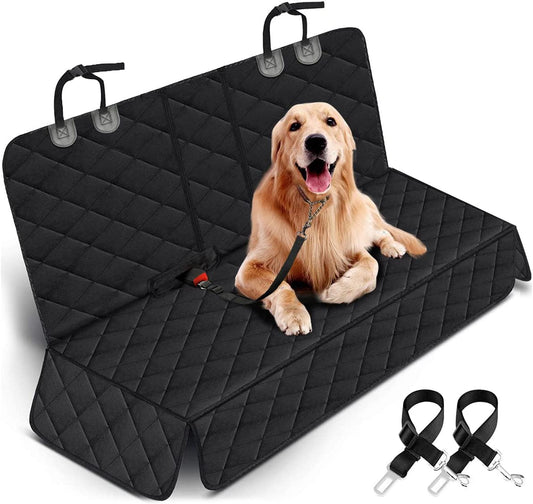Premium Waterproof Dog Car Seat Cover - Non-Slip Back Seat Protector for Dogs, Fits Most Cars, Trucks, and SUVs - Black