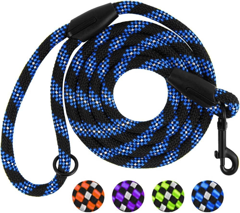 Braided No-Pull Training Dog Collar with Quick Release Lead - Suitable for Small, Medium, and Large Dogs (6 FT Leash, L/XL, Blue)