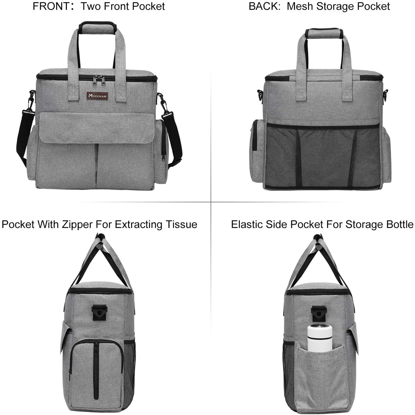 Professional Pet Travel Bag: Weekend Set for Dogs and Cats, Airline-Approved Tote with Multi-Functional Pockets, Includes 2 Food Storage Containers, 2 Collapsible Bowls, and 1 Feeding Mat (Grey)